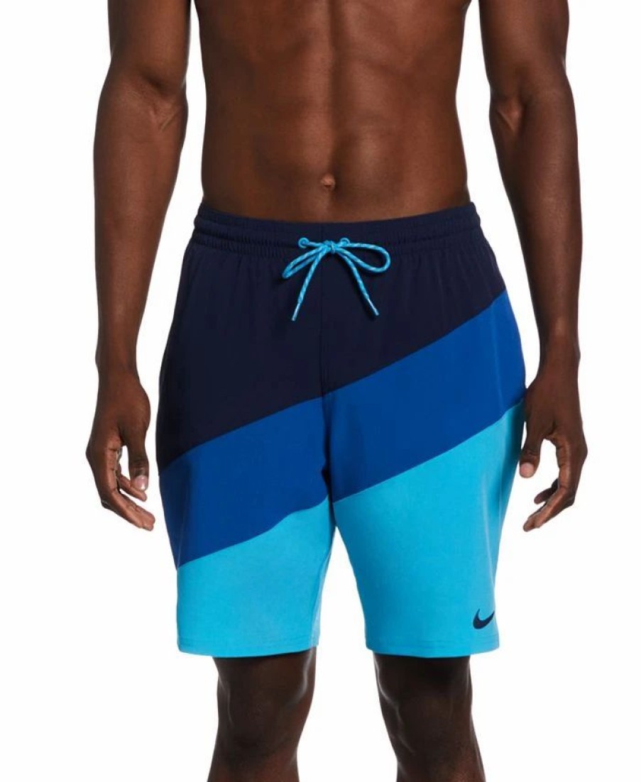 Swimwear * | Nike Men'S Color Surge Colorblocked 9 Swim Trunks