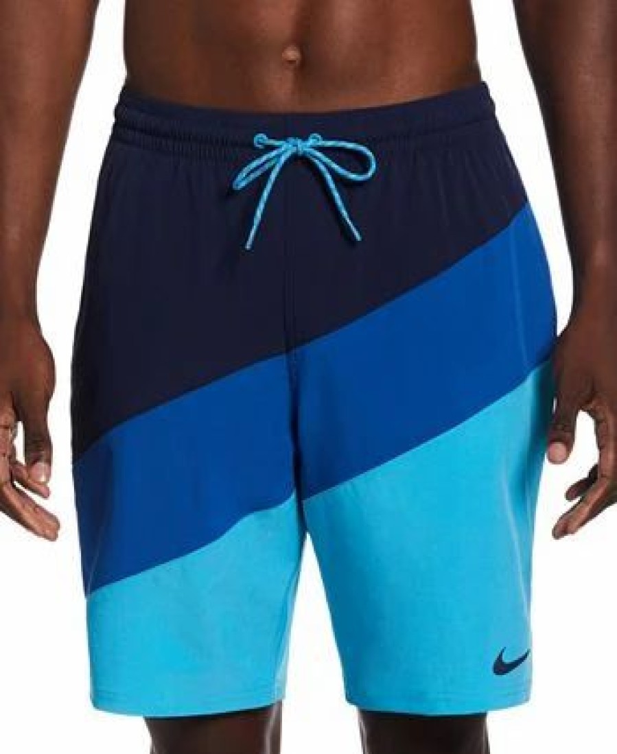 Swimwear * | Nike Men'S Color Surge Colorblocked 9 Swim Trunks