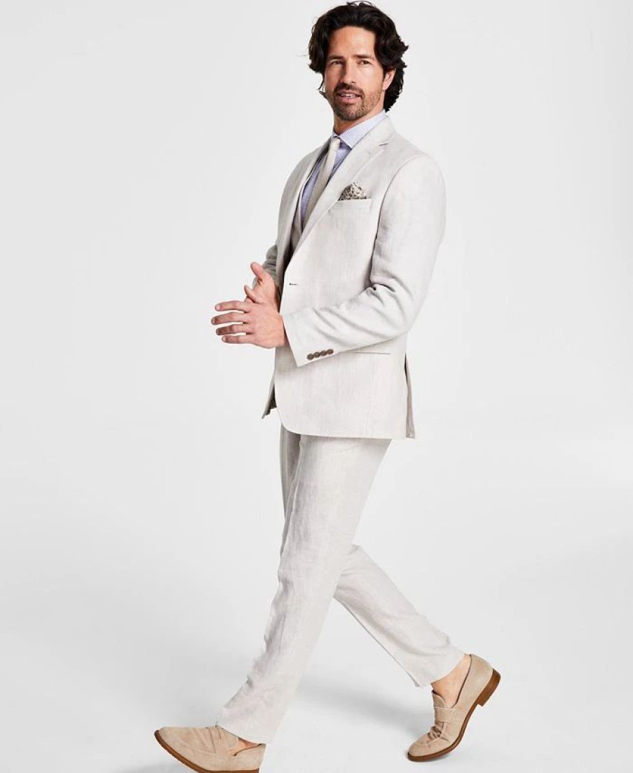 Suits & Tuxedos * | Bar Iii Men'S Slim-Fit Linen Suit Separates, Created For Macy'S Tan