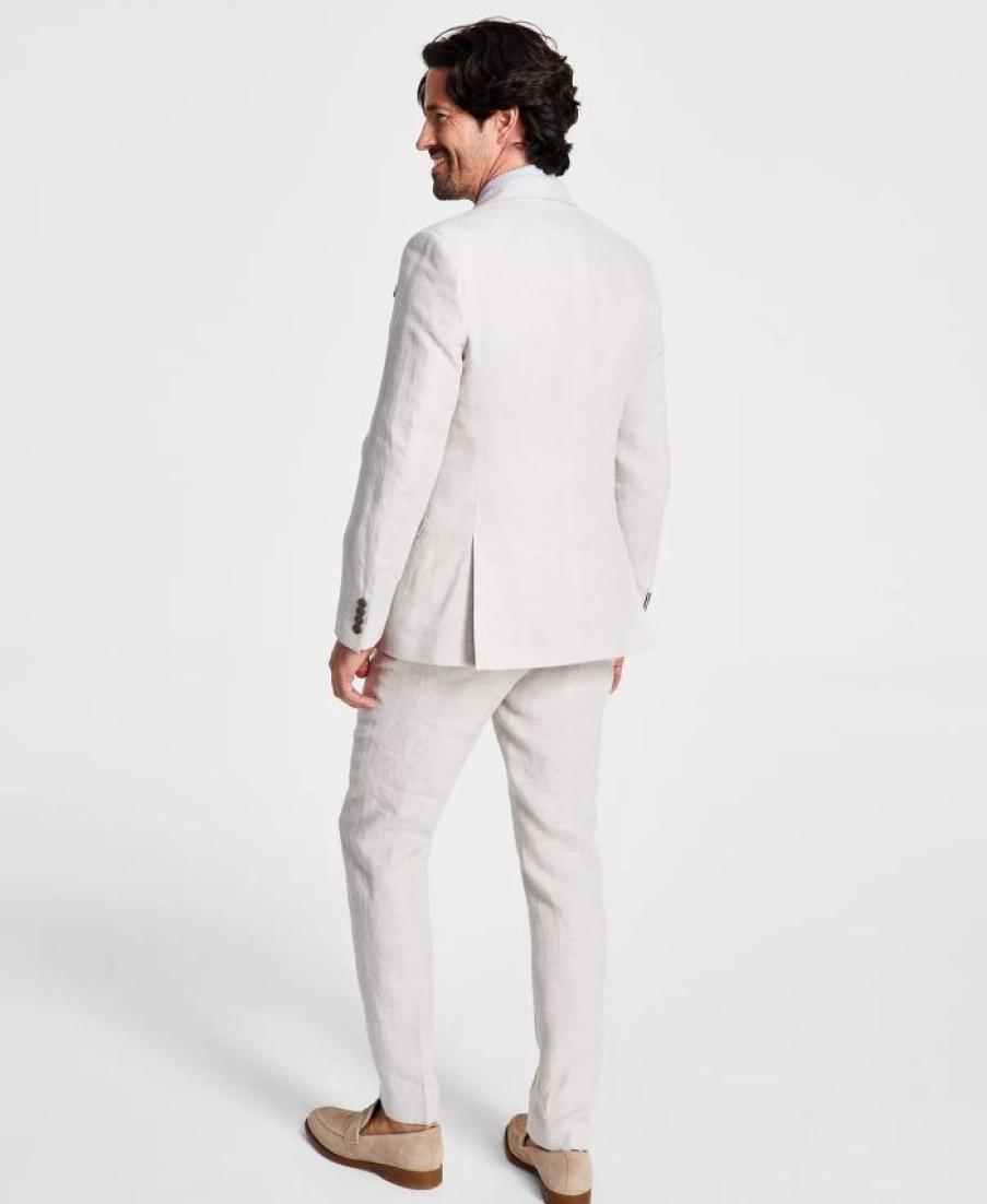 Suits & Tuxedos * | Bar Iii Men'S Slim-Fit Linen Suit Separates, Created For Macy'S Tan