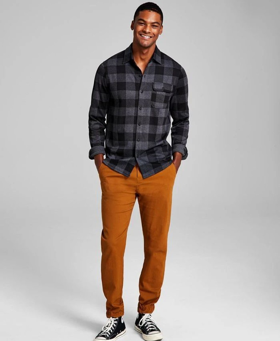 Casual Button-Down Shirts * | And Now This Men'S Heavyweight Plaid Long-Sleeve Button-Up Shirt