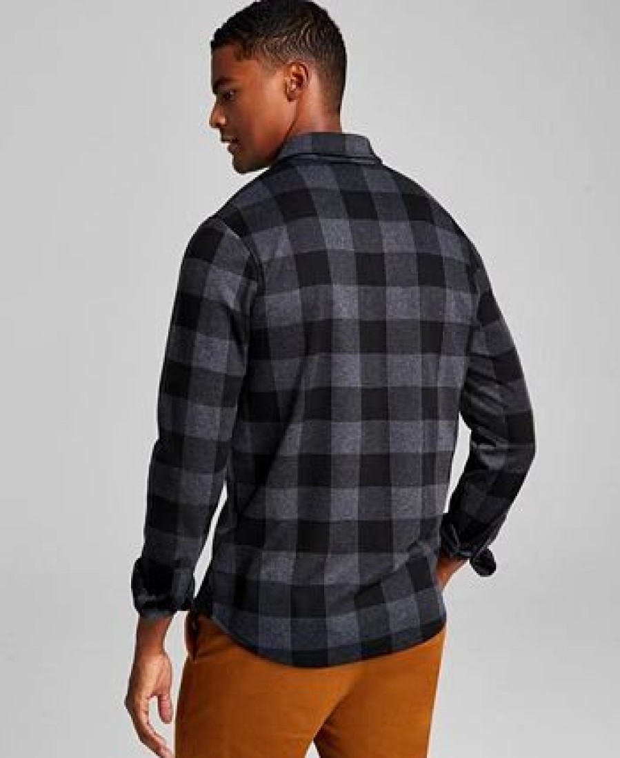 Casual Button-Down Shirts * | And Now This Men'S Heavyweight Plaid Long-Sleeve Button-Up Shirt