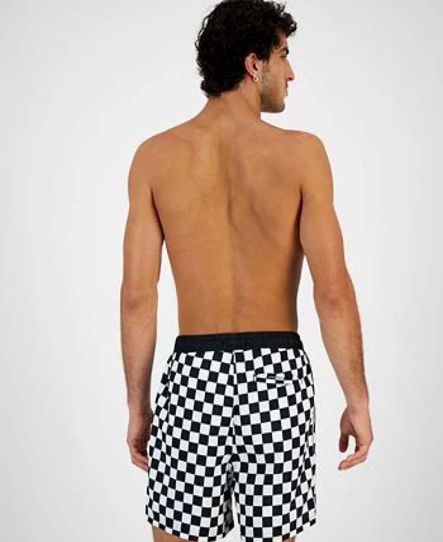 Swimwear * | Inc International Concepts Men'S Zane Checkerboard 5 Swim Trunks, Created For Macy'S