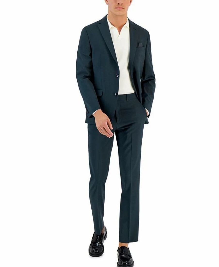 Suits & Tuxedos * | Bar Iii Men'S Slim-Fit Suit Separates, Created For Macy'S Emerald Green