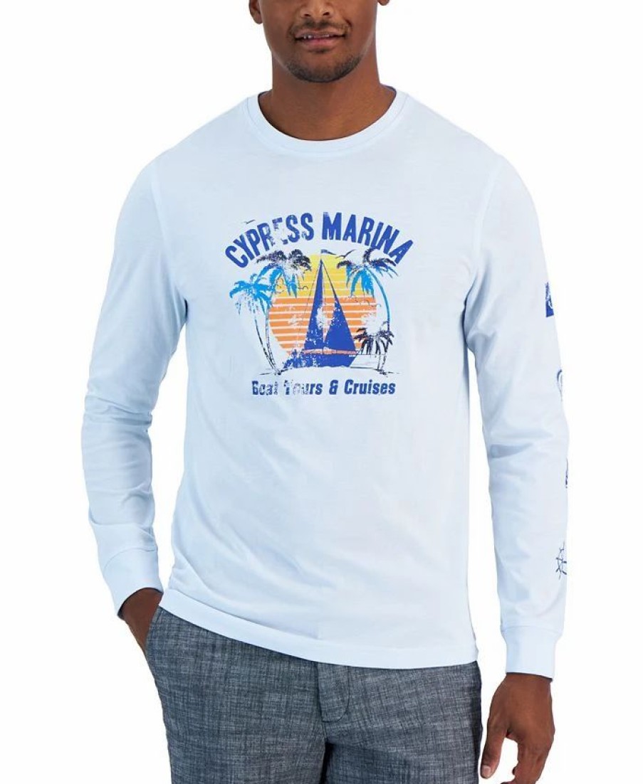 Casual Button-Down Shirts * | Club Room Men'S Cypress Marina Classic-Fit Graphic Long-Sleeve T-Shirt, Created For Macy'S Ice Melt Combo