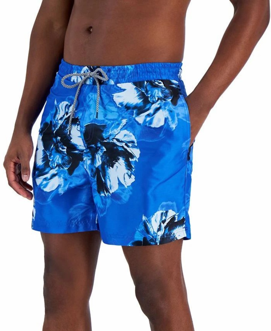 Swimwear * | Inc International Concepts Men'S Arden Quick-Dry Floral-Print 5 Swim Trunks, Created For Macy'S