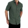 Casual Button-Down Shirts * | Alfani Men'S Short-Sleeve Solid Textured Shirt, Created For Macy'S