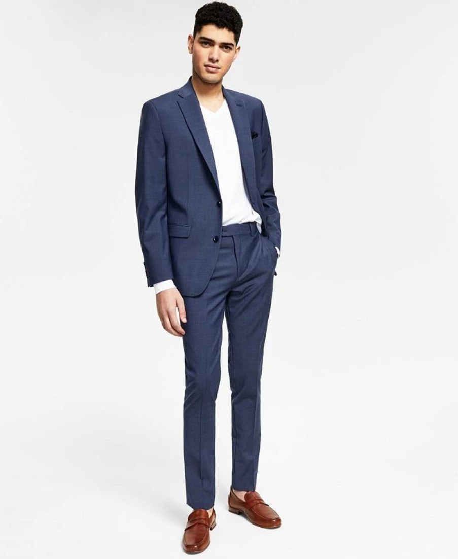 Suits & Tuxedos * | Bar Iii Men'S Slim-Fit Solid Suit Separates, Created For Macy'S Blue