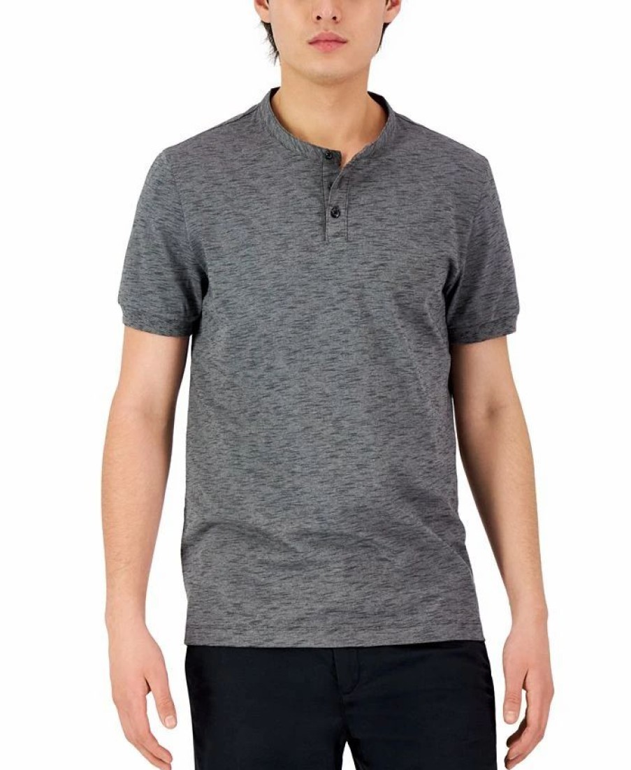 Casual Button-Down Shirts * | Alfani Men'S Short-Sleeve Blurred Feeder Stripe T-Shirt, Created For Macy'S