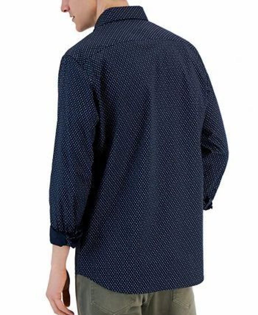 Casual Button-Down Shirts * | Michael Kors N'S Slim-Fit Stretch Double Diamond Print Long-Sleeve Button-Up Shirt