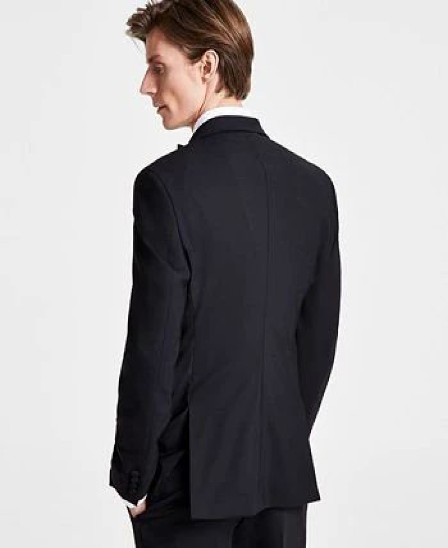 Suits & Tuxedos * | Bar Iii Men'S Slim-Fit Faille-Trim Tuxedo Jacket, Created For Macy'S Black