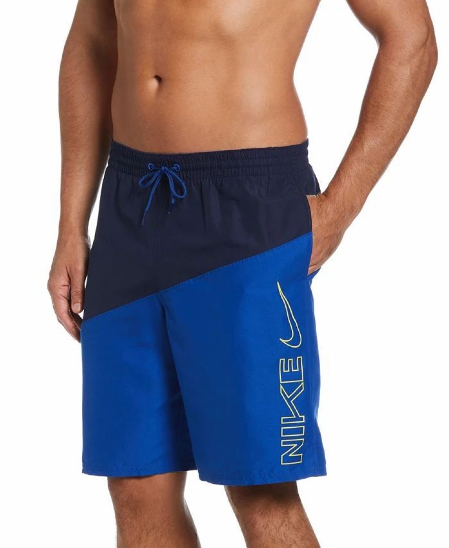 Swimwear * | Nike Men'S Colorblocked Swoosh 9 Volley Shorts