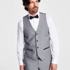 Suits & Tuxedos * | Alfani Men'S Slim-Fit Contrast-Trim Tuxedo Vest, Created For Macy'S Light Grey