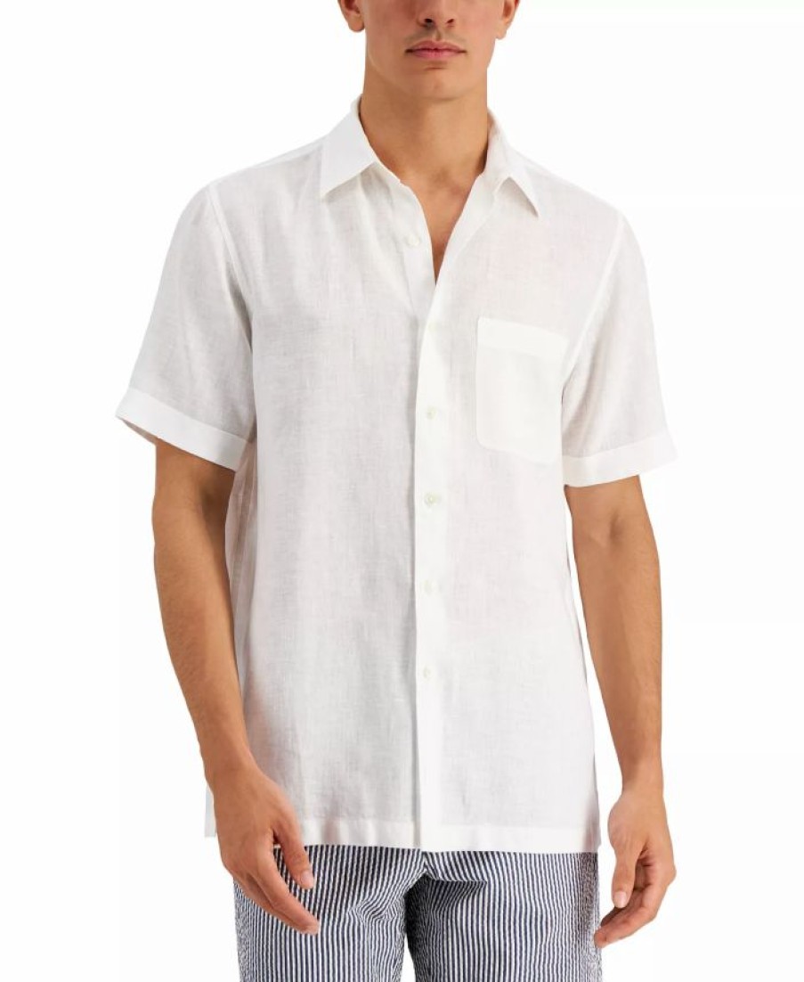 Casual Button-Down Shirts * | Club Room Men'S Linen Shirt, Created For Macy'S