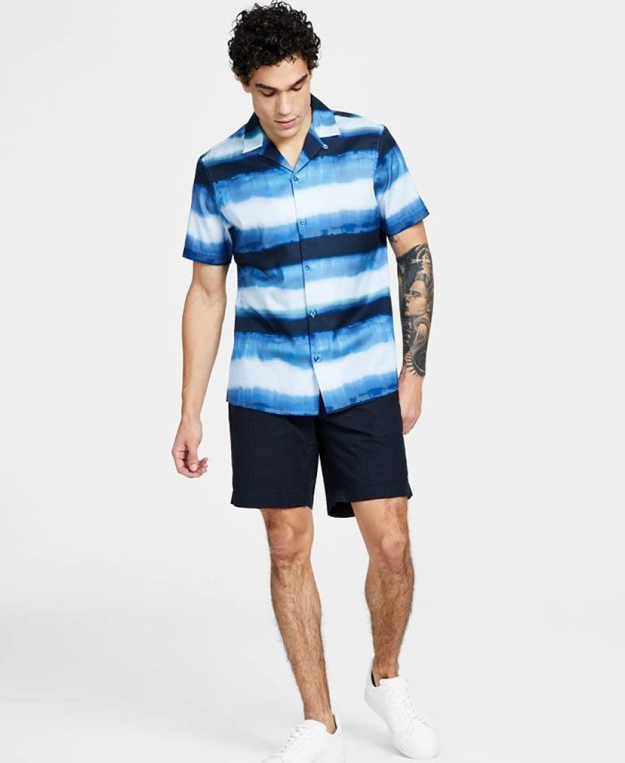 Casual Button-Down Shirts * | Inc International Concepts Men'S Classic-Fit Ombre Stripe Button-Down Camp Shirt, Created For Macy'S