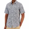 Casual Button-Down Shirts * | Club Room Men'S Dramatic Paisley Refined Woven Short-Sleeve Shirt, Created For Macy'S Navy Blue Combo