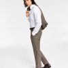 Suits & Tuxedos * | Bar Iii Men'S Skinny-Fit Check Suit Separate Pants, Created For Macys Burgundy/Black Check