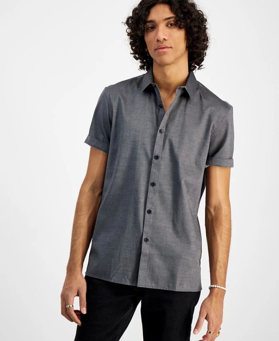 Casual Button-Down Shirts * | Inc International Concepts .N.C. International Concepts Men'S Regular-Fit Pindot Shirt, Created For Macy'S