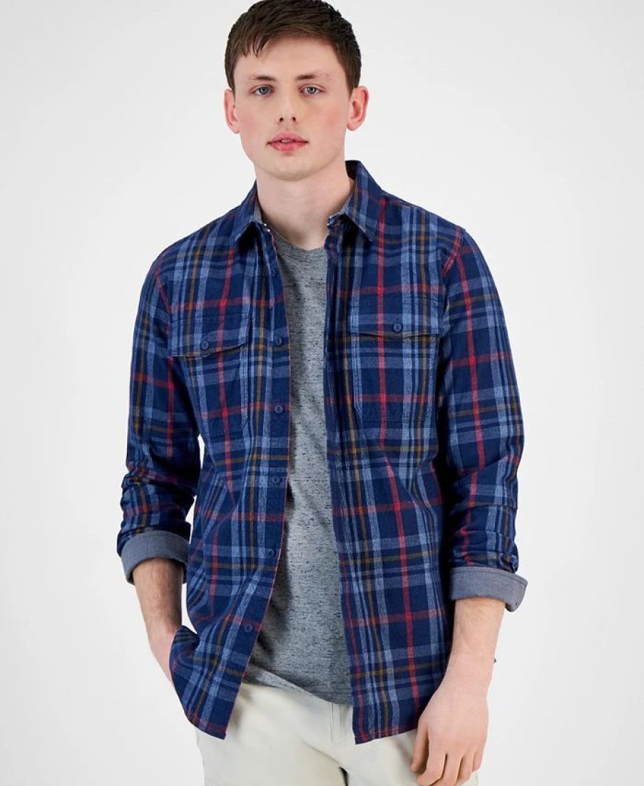 Casual Button-Down Shirts * | Sun + Stone Men'S Mitchell Plaid Shirt, Created For Macy'S