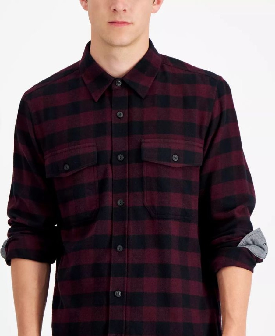 Casual Button-Down Shirts * | Sun + Stone Men'S Check Flannel Shirt, Created For Macy'S