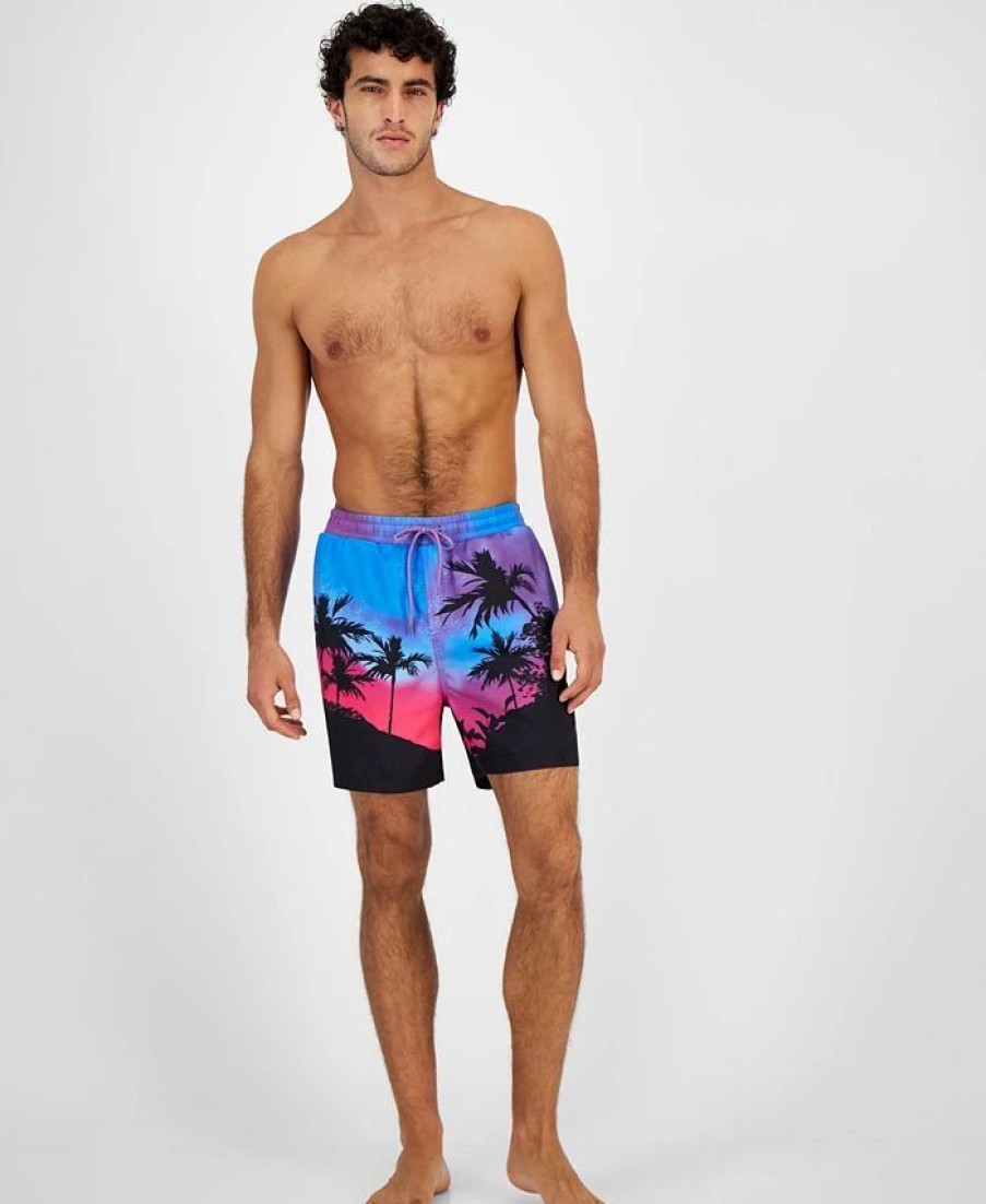 Swimwear * | Inc International Concepts Men'S Sunset Volley Swim Trunks, Created For Macy'S