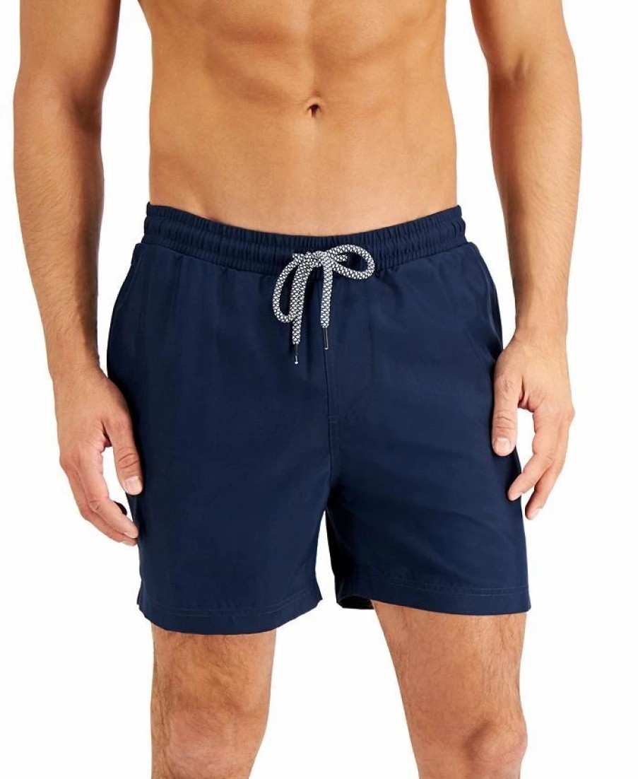 Swimwear * | Inc International Concepts Men'S Regular-Fit Quick-Dry Solid 5 Swim Trunks, Created For Macy'S