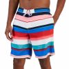 Swimwear * | Club Room Men'S Chroma Stripe E-Board Swim Trunks, Created For Macy'S