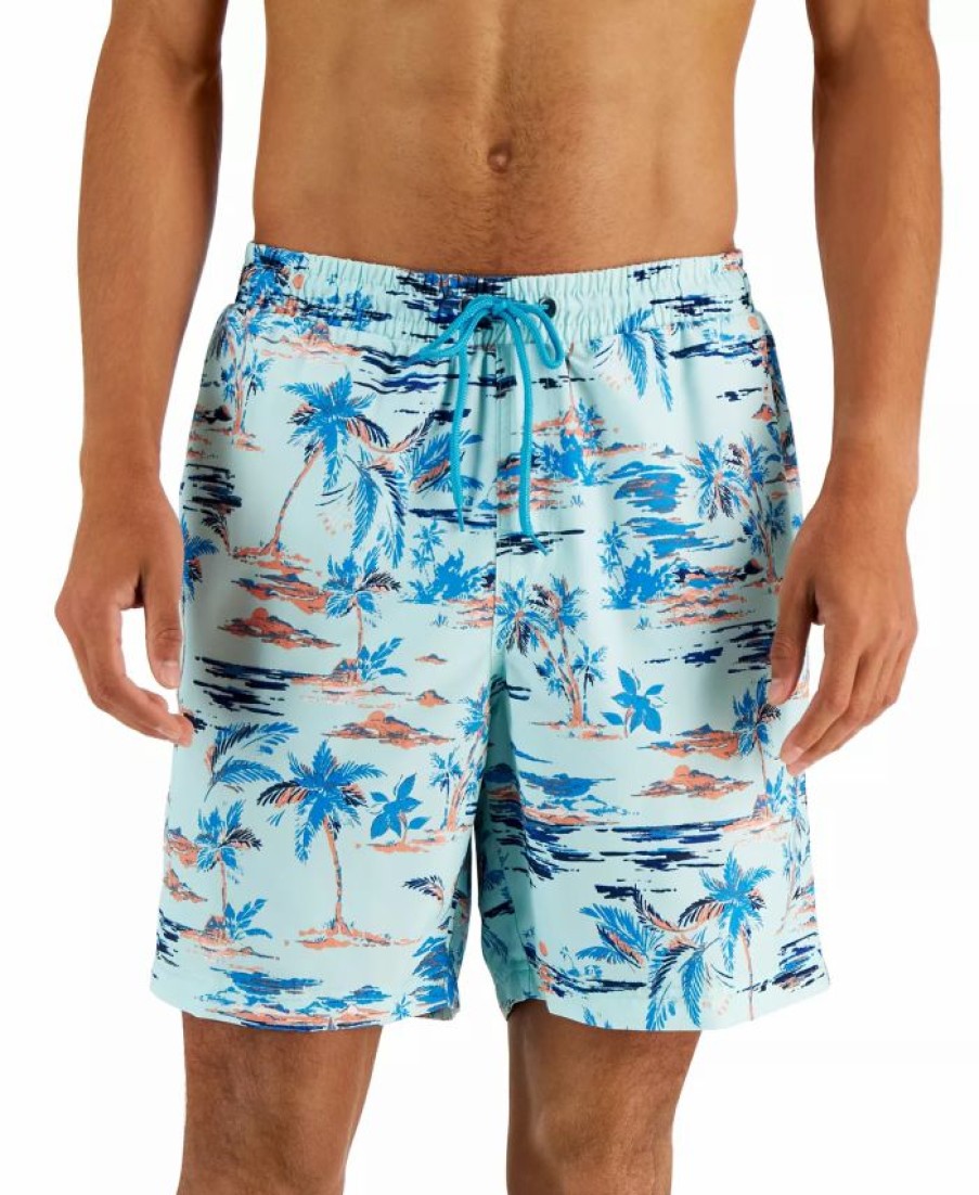 Swimwear * | Club Room Men'S Mango Island Swim Shorts, Created For Macy'S Spa Retreat Cbo