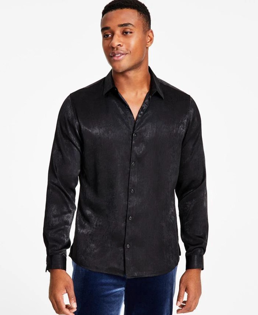 Casual Button-Down Shirts * | Inc International Concepts Men'S Regular-Fit Satin Shirt, Created For Macy'S