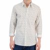 Casual Button-Down Shirts * | Michael Kors N'S Slim-Fit Stretch Small Field Print Long-Sleeve Button-Up Shirt Sage Olive