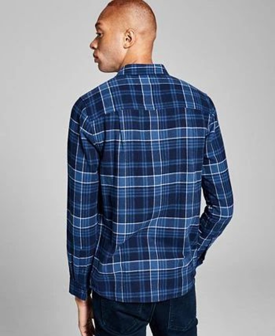 Casual Button-Down Shirts * | And Now This Men'S Plaid Brushed Flannel Shirt