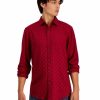 Casual Button-Down Shirts * | Alfani Men'S Long-Sleeve Paloma Medallion-Print Shirt, Created For Macy'S Red Heather Combo