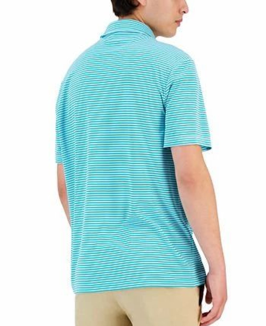 Casual Button-Down Shirts * | Club Room Men'S Mini-Striped Tech Polo, Created For Macy'S