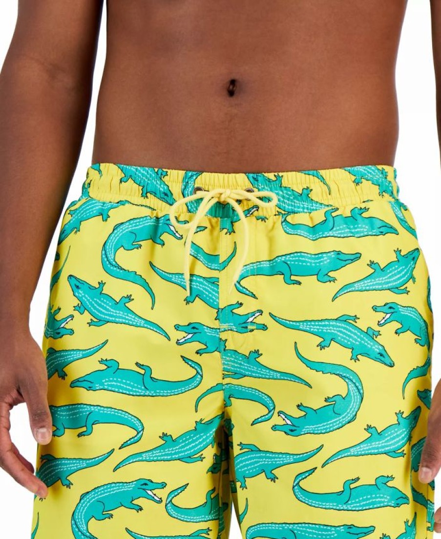 Swimwear * | Club Room Men'S Alligator Swim Trunks, Created For Macy'S