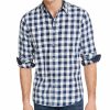 Casual Button-Down Shirts * | Sun + Stone Men'S Washed Banarama Check Shirt, Created For Macy'S Washed Indigo