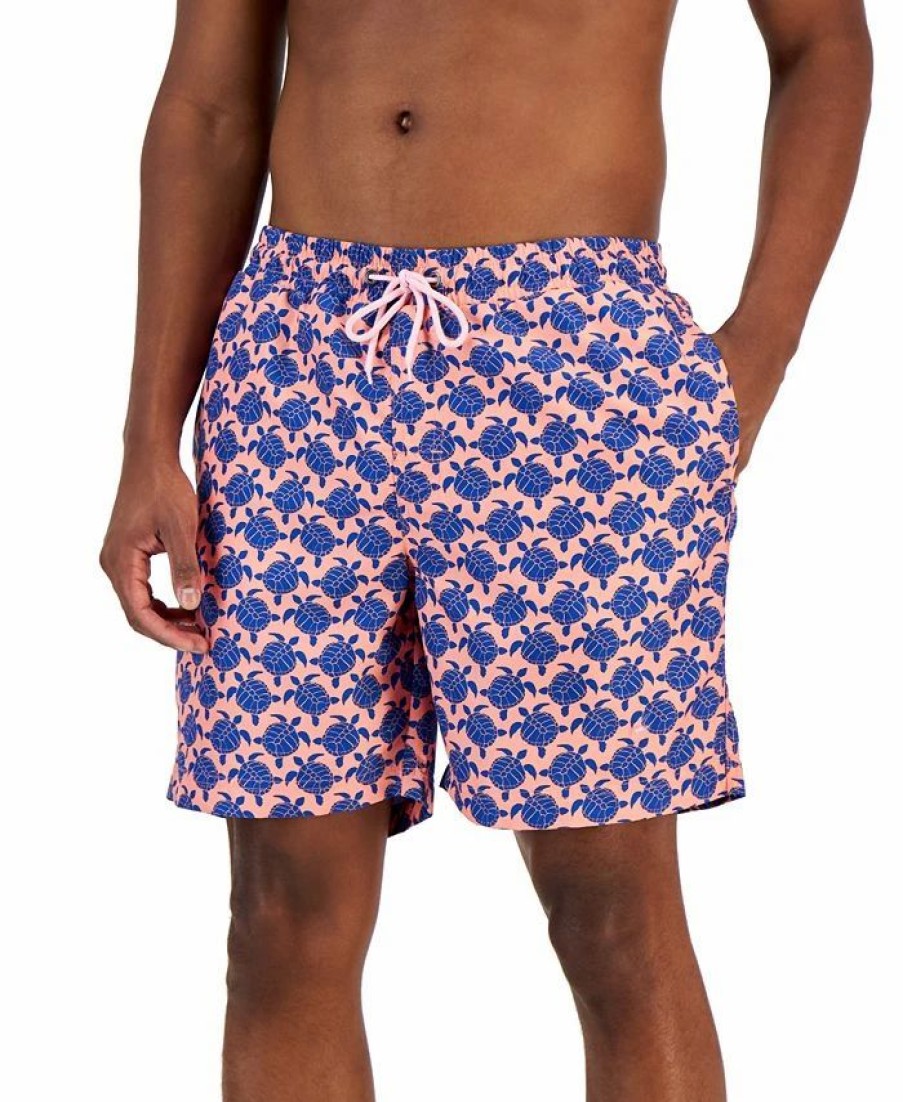 Swimwear * | Club Room Men'S Turtle Pond Swim Trunks, Created For Macy'S