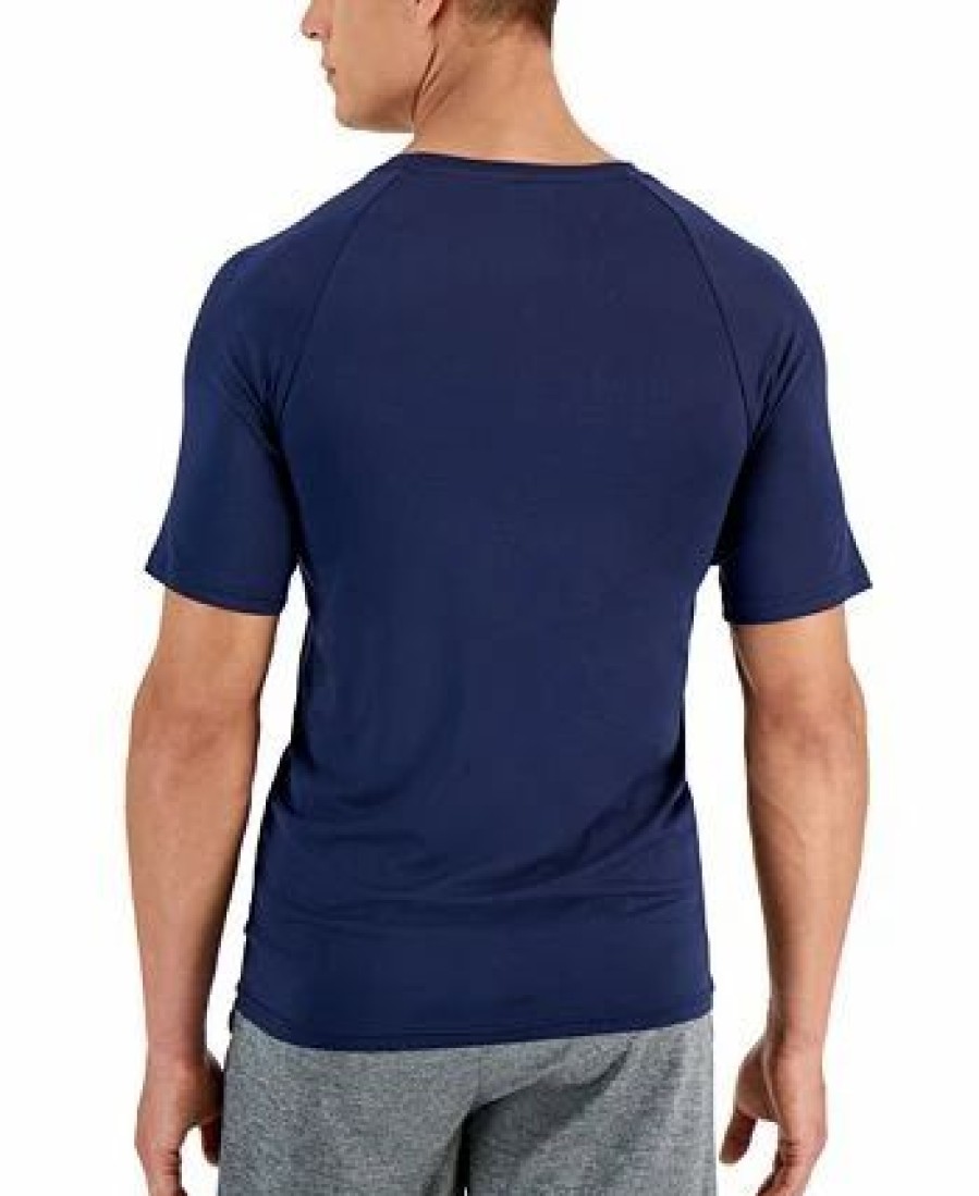 Swimwear * | Club Room Men'S Rashguard Short-Sleeve Shirt, Created For Macy'S Indigo Blue