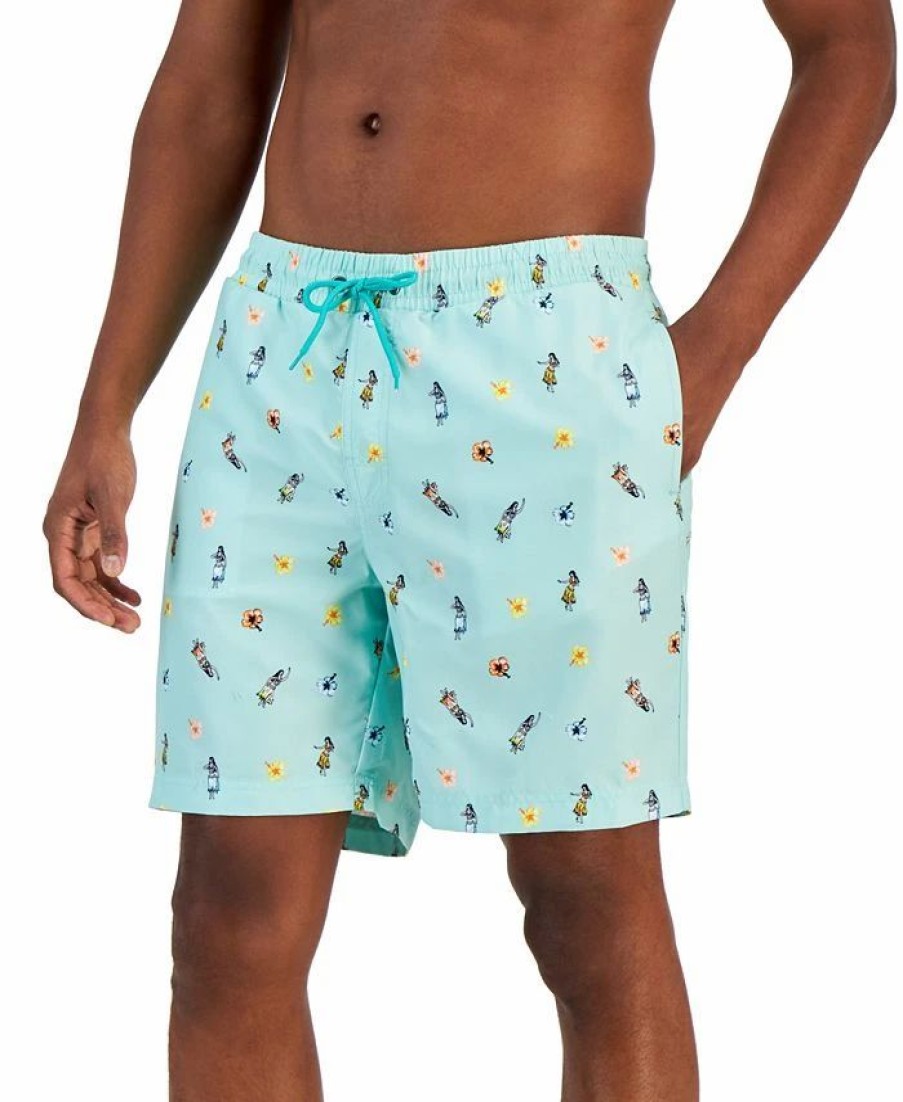 Swimwear * | Club Room Men'S Momo Hula Swim Trunks, Created For Macy'S