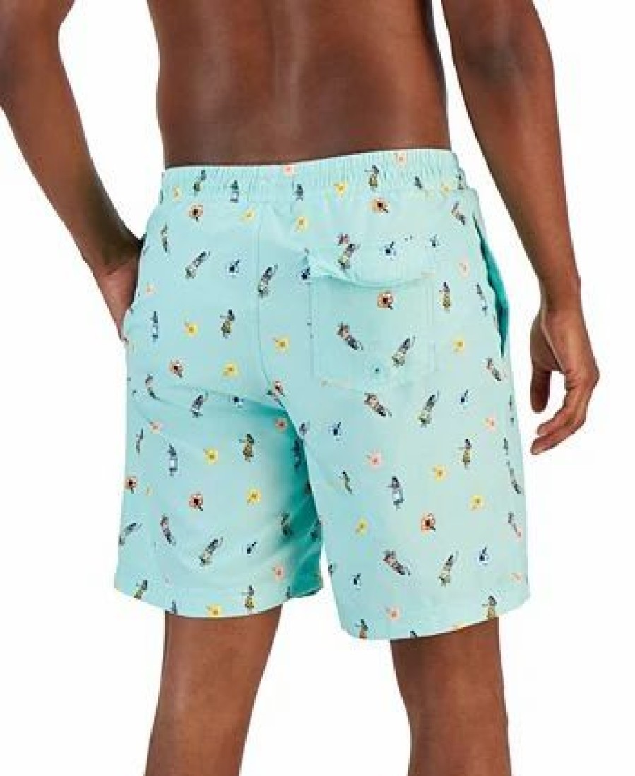 Swimwear * | Club Room Men'S Momo Hula Swim Trunks, Created For Macy'S