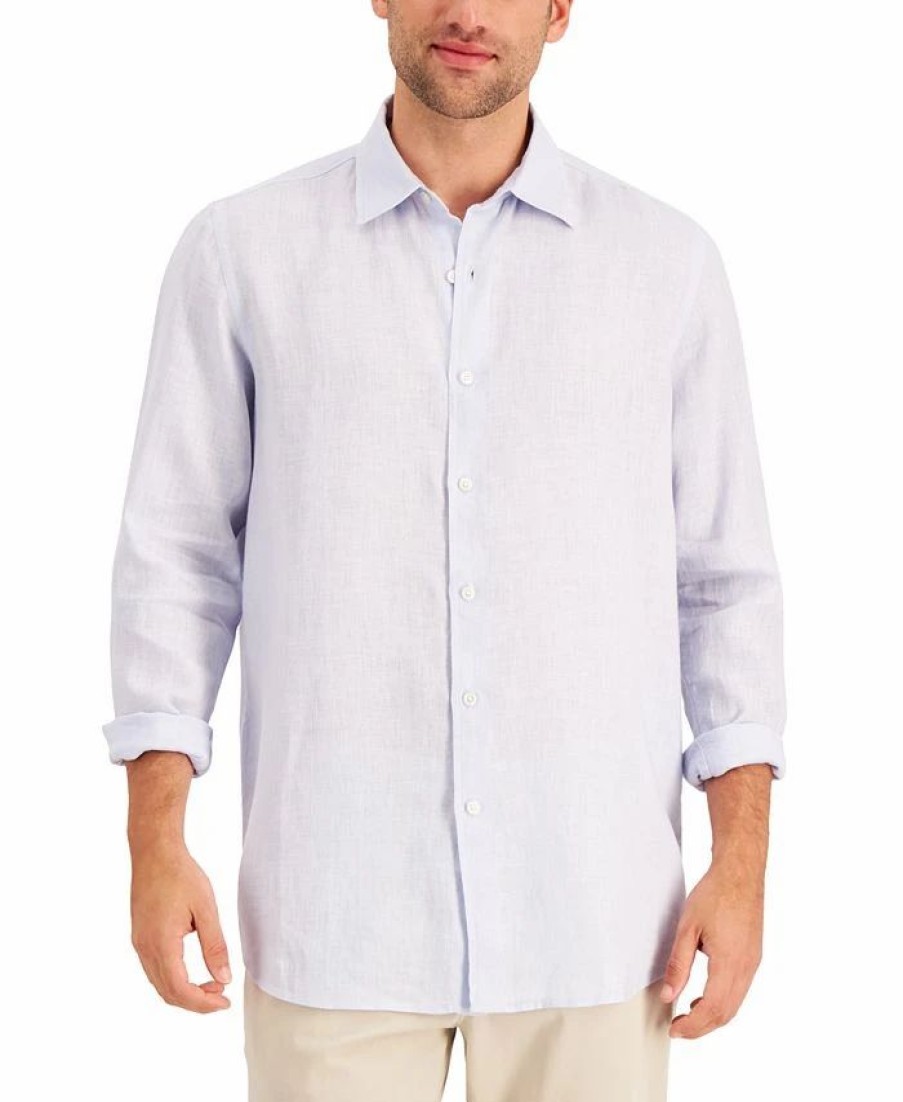 Casual Button-Down Shirts * | Club Room Men'S Linen Shirt, Created For Macy'S