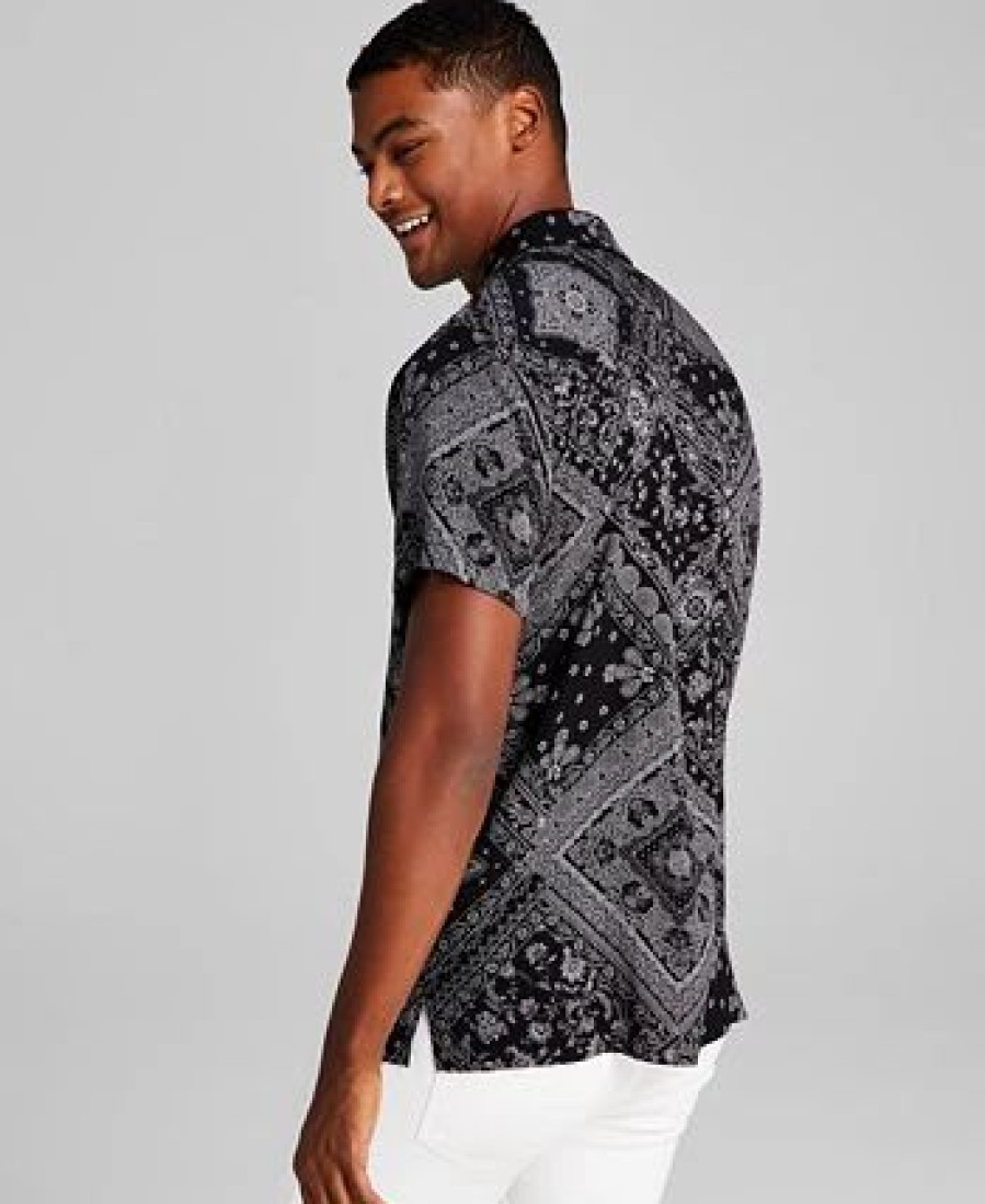 Casual Button-Down Shirts * | And Now This Men'S Printed Short-Sleeve Button-Up Shirt