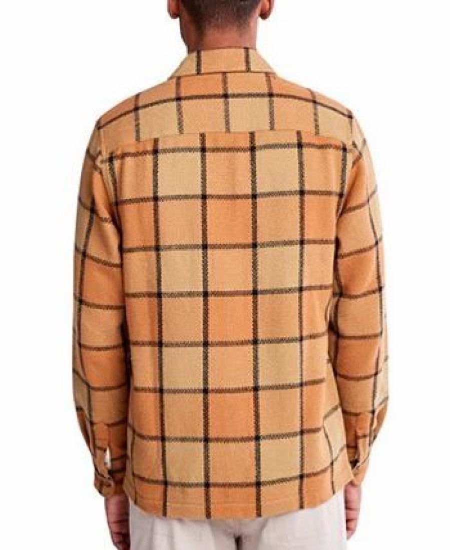 Casual Button-Down Shirts * | Timberland Men'S Plaid Woven Overshirt Antique Bronze Yd