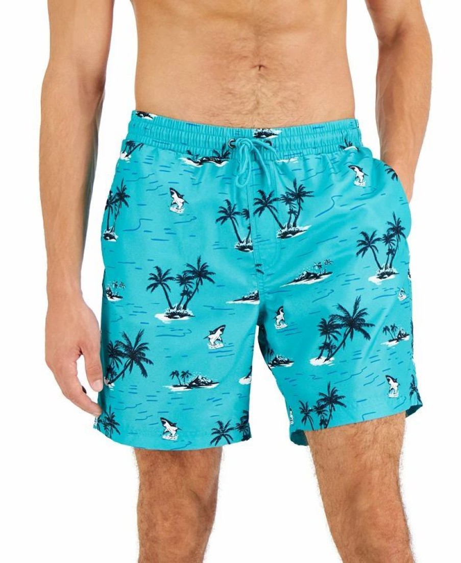 Swimwear * | Club Room Men'S Tropical Swim Trunks, Created For Macy'S