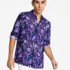 Casual Button-Down Shirts * | Inc International Concepts Men'S Rosco Short-Sleeve Floral Print Shirt, Created For Macy'S Deep Purple