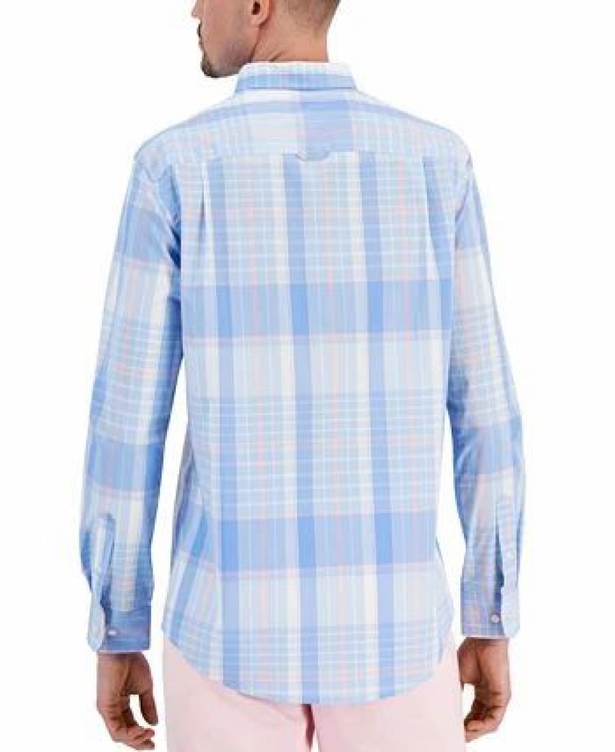 Casual Button-Down Shirts * | Club Room Men'S Spotlight Plaid Shirt, Created For Macy'S Skysail Combo