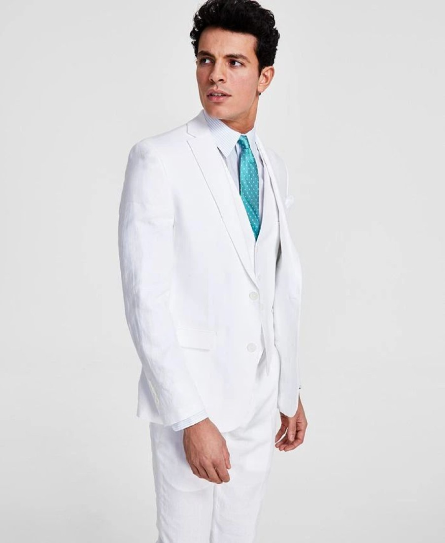 Suits & Tuxedos * | Bar Iii Men'S Slim-Fit Textured Linen Suit Separate Jacket, Created For Macy'S