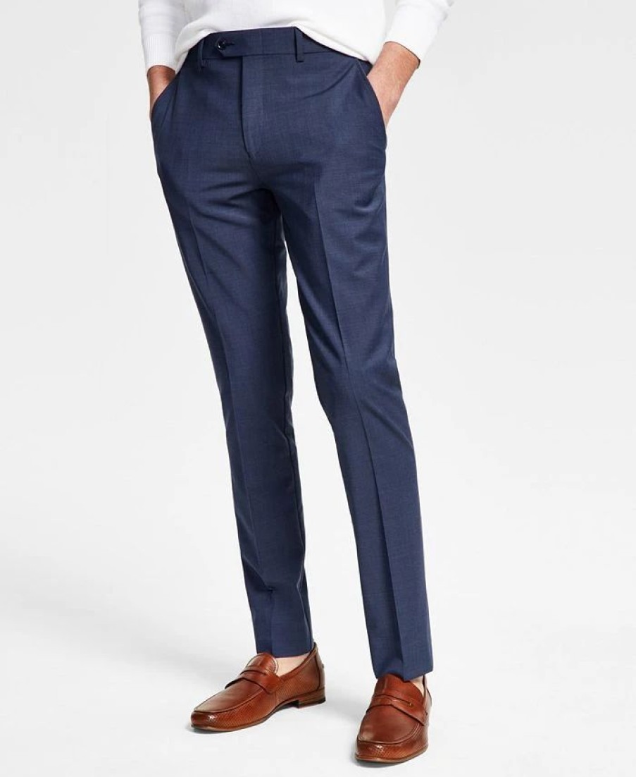 Suits & Tuxedos * | Bar Iii Men'S Slim-Fit Solid Suit Pants, Created For Macy'S Blue